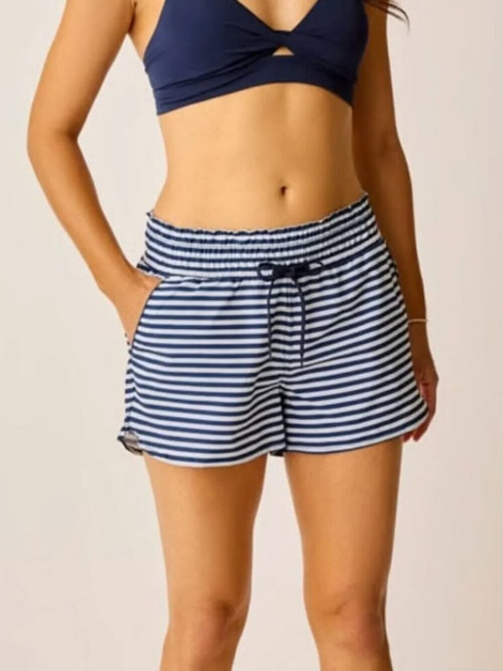 Carve Designs Women's Bali Shorts in Navy White Stripe Size Large